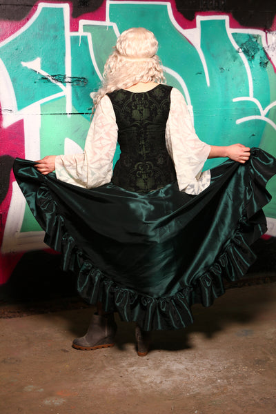 Salsa Skirt in Dark Emerald Taffeta #03 -  The "Triple Threat" Collection:Part 1