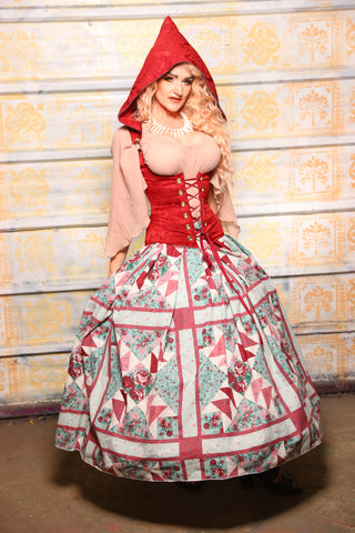 PACKAGE DEAL!+ Hooded Petite Vixen Corset in Scarlet Medallion + Tulip Skirt Set - Day 2 of 13 Days of Halloween 2025