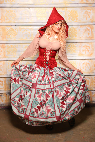 PACKAGE DEAL!+ Hooded Petite Vixen Corset in Scarlet Medallion + Tulip Skirt Set - Day 2 of 13 Days of Halloween 2025