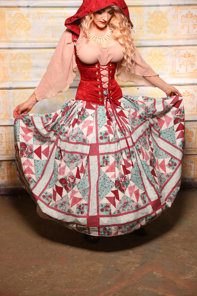 PACKAGE DEAL!+ Hooded Petite Vixen Corset in Scarlet Medallion + Tulip Skirt Set - Day 2 of 13 Days of Halloween 2025