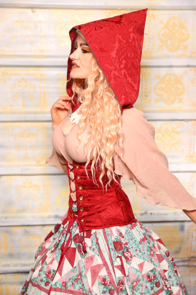 PACKAGE DEAL!+ Hooded Petite Vixen Corset in Scarlet Medallion + Tulip Skirt Set - Day 2 of 13 Days of Halloween 2025
