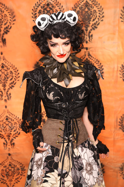 Cropped Elf Vixen Corset in Black Medallion- Day 7 of 13 Days of Halloween 2025