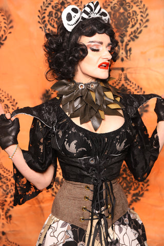 Cropped Elf Vixen Corset in Black Medallion- Day 7 of 13 Days of Halloween 2025