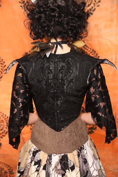 Cropped Elf Vixen Corset in Black Medallion- Day 7 of 13 Days of Halloween 2025