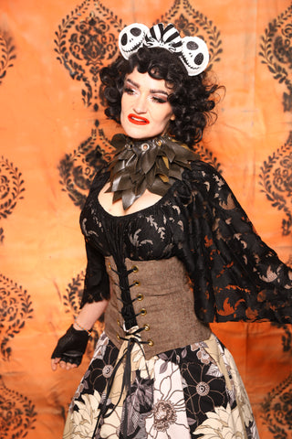 Classic Blouse w/Leaf Sleeves in Stretch Black Lace- Day 7 of 13 Days of Halloween 2025