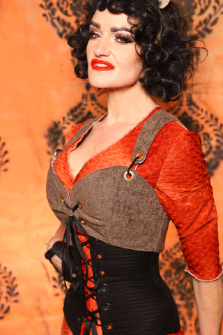 Cropped Courtier in Walnut Hearth *PLEASE order by BUST Measurement, NOT waist!* - Day 7 of 13 Days of Halloween 2025