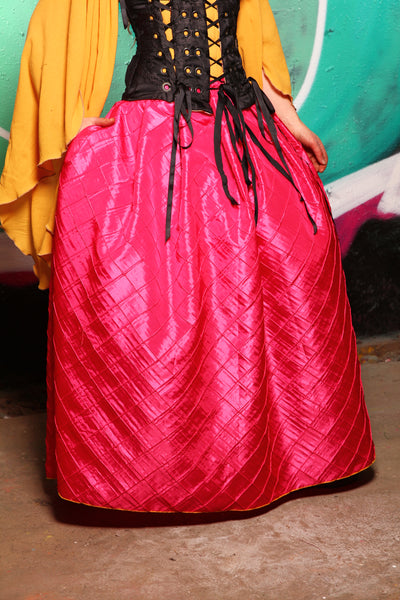 Tulip Skirt with Pocket in Shocking Pink Pintuck #21 - The "Triple Threat" Collection:Part 2