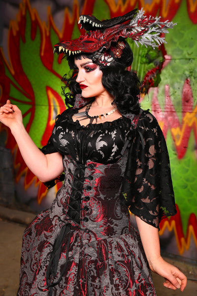 Vixen Corset in Bloodstone Medallion - The Midnight Fable Collection