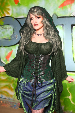 Hooded Vixen in Emerald & Silver Medallion  -"Greener Pastures Collection"#24