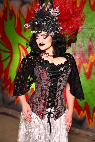 Aurora X Corset in Bloodstone Medallion - The Midnight Fable Collection