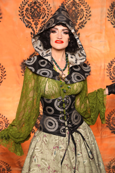 Traveler's Hood *Smaller Hood Size* in Blue Floral - Day 8 of 13 Days of Halloween 2025