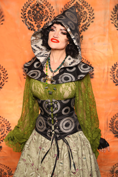 Traveler's Hood *Smaller Hood Size* in Blue Floral - Day 8 of 13 Days of Halloween 2025