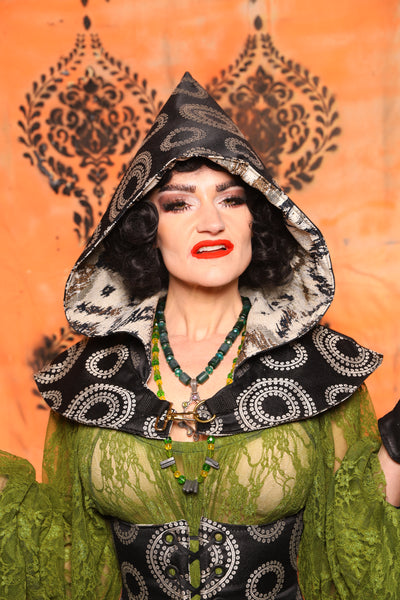 Traveler's Hood *Smaller Hood Size* in Blue Floral - Day 8 of 13 Days of Halloween 2025