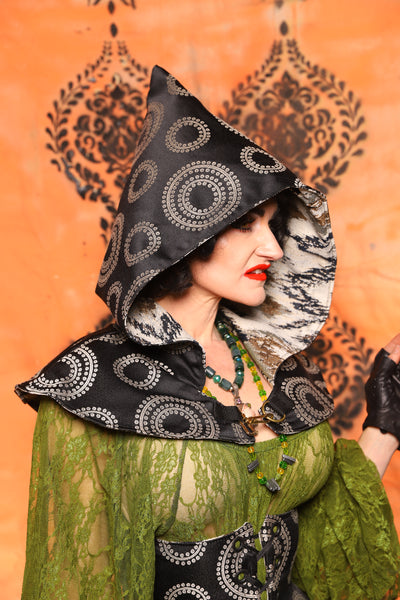 Traveler's Hood *Smaller Hood Size* in Blue Floral - Day 8 of 13 Days of Halloween 2025