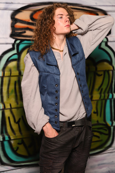 Men's Flynn Vest in Canadian Tuxedo - Men's Vest Collection 2025