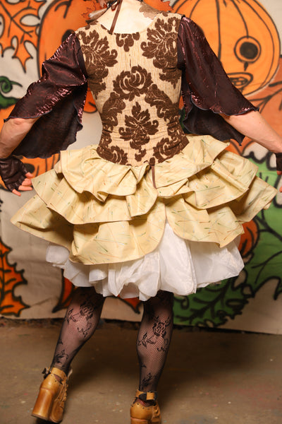 Set of Tie on Ruffles in Corn Silk Taffeta - "The Knotty Wood" Collection
