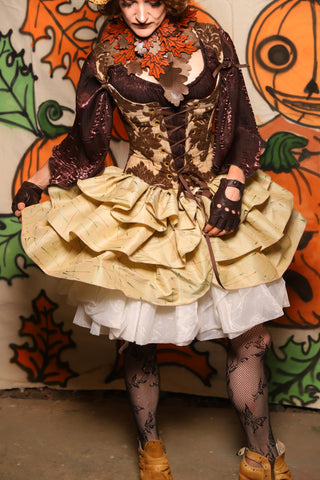 Set of Tie on Ruffles in Corn Silk Taffeta - "The Knotty Wood" Collection