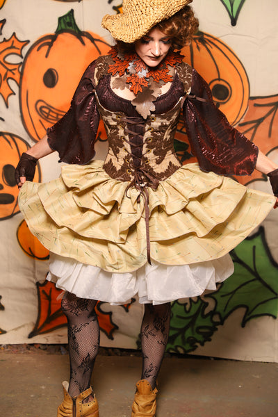 Set of Tie on Ruffles in Corn Silk Taffeta - "The Knotty Wood" Collection