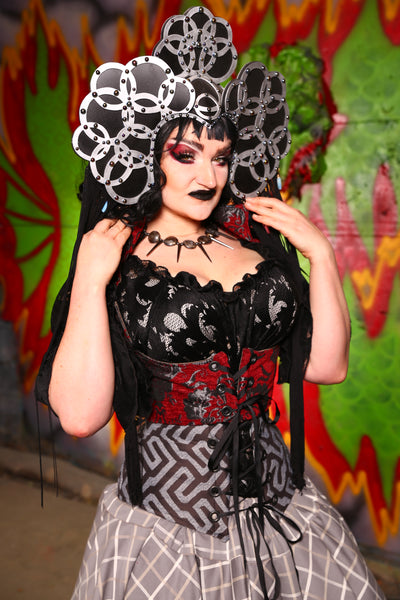 Cropped Vixen in Crimson and Pewter Medallion - The Midnight Fable Collection