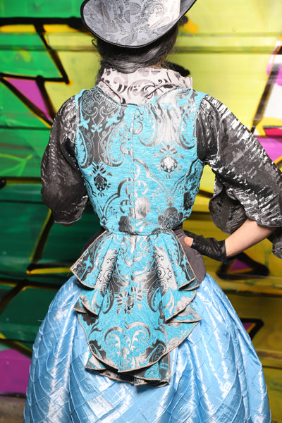 Cropped Vixen w/Wren Tail in Turquoise and Silver Medallion - The Wrenfaire Collection