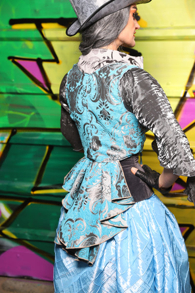 Cropped Vixen w/Wren Tail in Turquoise and Silver Medallion - The Wrenfaire Collection