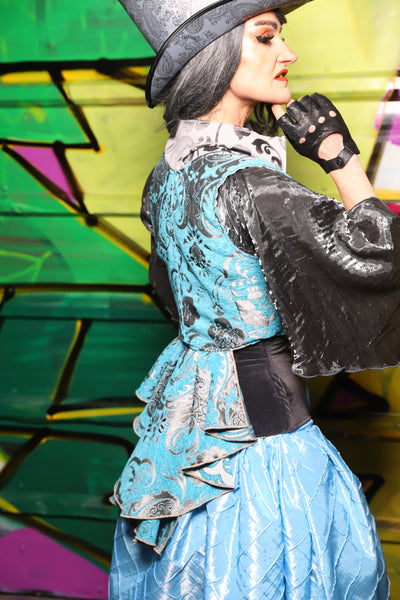 Cropped Vixen w/Wren Tail in Turquoise and Silver Medallion - The Wrenfaire Collection