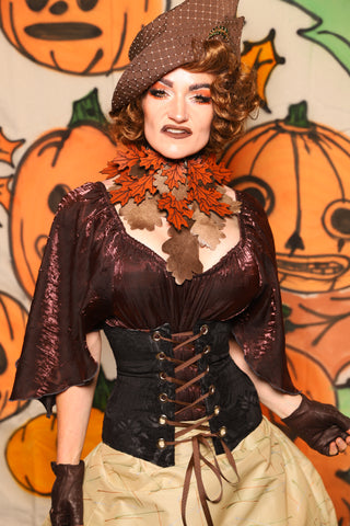 Petite Wench Corset in Black Medallion - "The Knotty Wood" Collection