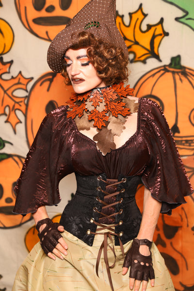 Petite Wench Corset in Black Medallion - "The Knotty Wood" Collection