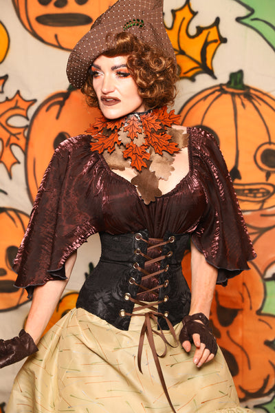 Petite Wench Corset in Black Medallion - "The Knotty Wood" Collection
