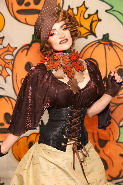 Petite Wench Corset in Black Medallion - "The Knotty Wood" Collection