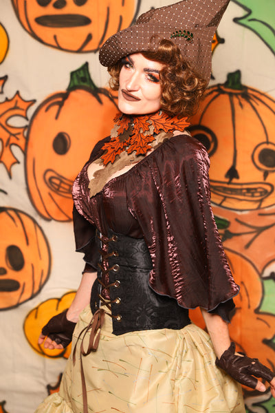Petite Wench Corset in Black Medallion - "The Knotty Wood" Collection