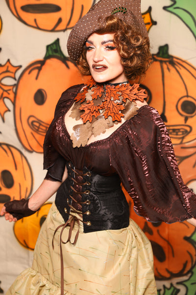 Petite Wench Corset in Black Medallion - "The Knotty Wood" Collection