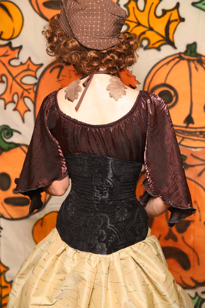 Petite Wench Corset in Black Medallion - "The Knotty Wood" Collection
