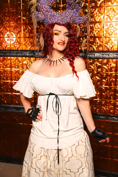 01. Breeze Blouse in White Foam Cotton - The Wicked Dowager Collection
