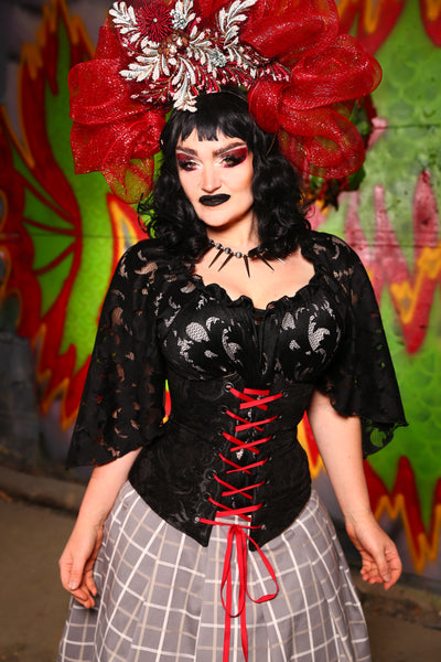 Wench Corset in Black Medallion - RESTOCK!!