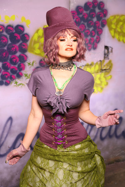 Petite Wench Corset in Berry Weave - The Basil & Bramble Collection