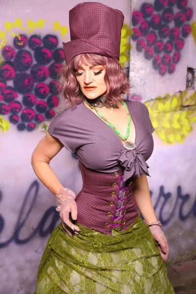 Petite Wench Corset in Berry Weave - The Basil & Bramble Collection