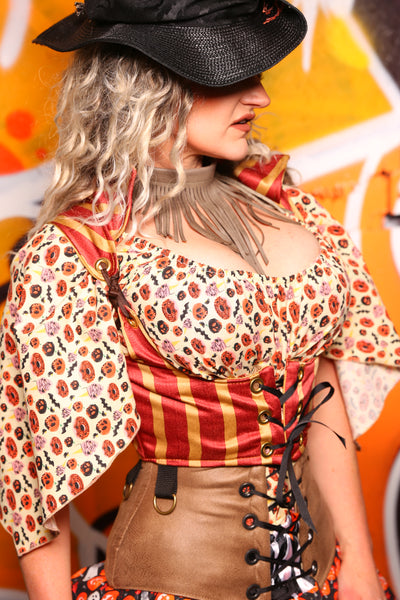 Cropped Vixen in Red & Gold Stripe - "13 Days of Halloween 2024" Day 10