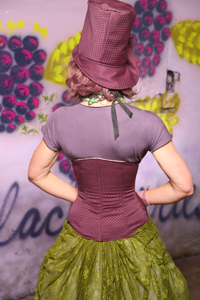 Petite Wench Corset in Berry Weave - The Basil & Bramble Collection
