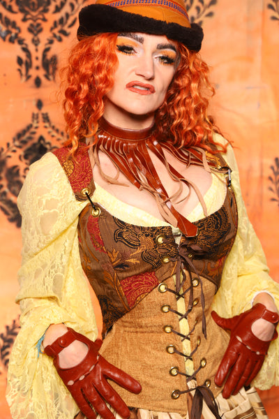 Cropped Marie Bodice in Fall Leaf *PLEASE order by BUST Measurement, NOT waist!* - Day 9 of 13 Days of Halloween 2025
