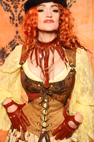 Cropped Marie Bodice in Fall Leaf *PLEASE order by BUST Measurement, NOT waist!* - Day 9 of 13 Days of Halloween 2025