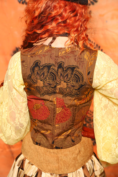 Cropped Marie Bodice in Fall Leaf *PLEASE order by BUST Measurement, NOT waist!* - Day 9 of 13 Days of Halloween 2025