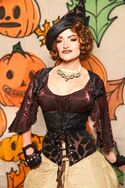 Tailed Cropped Vixen in Black Medallion - "The Knotty Wood" Collection