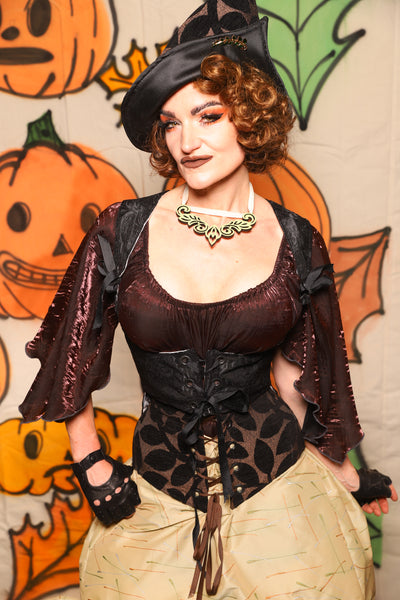 Tailed Cropped Vixen in Black Medallion - "The Knotty Wood" Collection