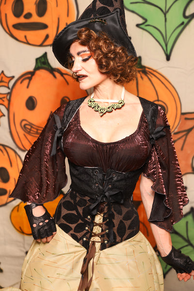 Tailed Cropped Vixen in Black Medallion - "The Knotty Wood" Collection