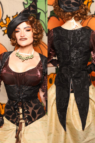 Tailed Cropped Vixen in Black Medallion - "The Knotty Wood" Collection