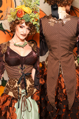Tailed Cropped Vixen in Brown Dot - "The Knotty Wood" Collection