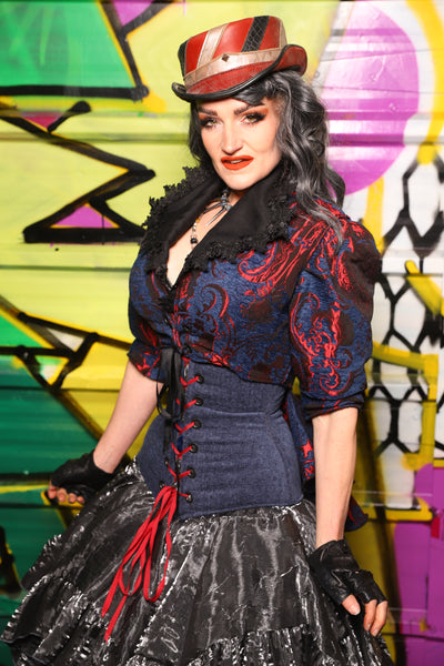 54. Wren Overbust Vest in Spider-man Medallion - The Wrenfaire Collection