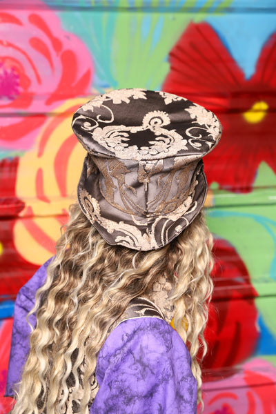 Mad Hatter Hat in Gravestone Damask - Day 5 of 22 Days of Damsel
