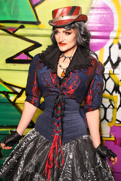 54. Wren Overbust Vest in Spider-man Medallion - The Wrenfaire Collection